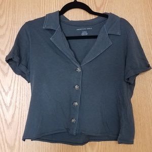 American Eagle Dark Gray Crop M NWT